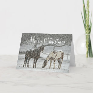 Horses in the Snow Christmas Holiday Card