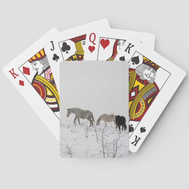 Horses In the Snow Classic Playing Cards (Back)