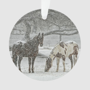 Horses in the Snow Ornament