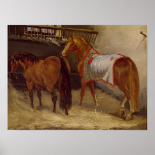 Horses in the Stables Poster