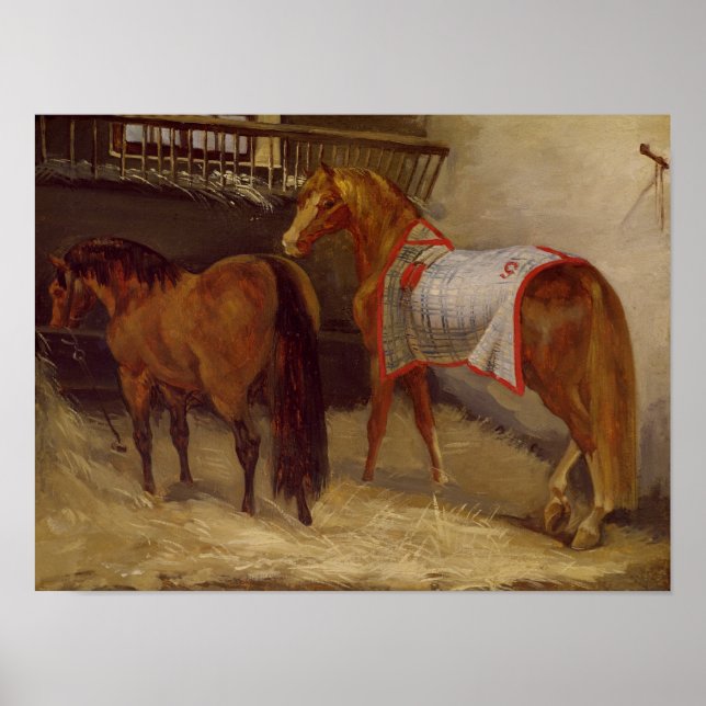 Horses in the Stables Poster (Front)