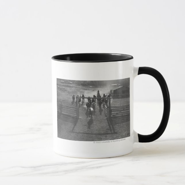Horses into the corral mug (Right)