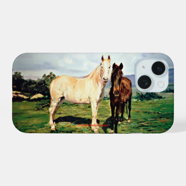 Horses iPhone 15 Case (Back Horizontal)