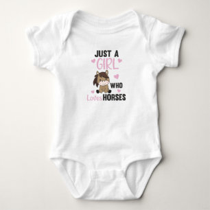 Horses Just A Girl Who Loves Horses Sweet Pony Baby Bodysuit