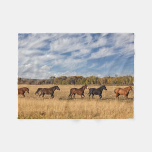 Horses Just Outside Grand Teton National Park Fleece Blanket