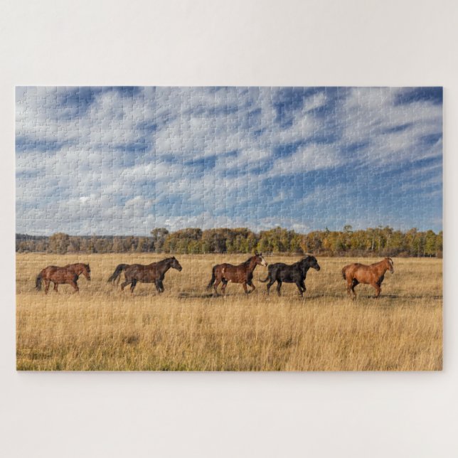 Horses Just Outside Grand Teton National Park Jigsaw Puzzle (Horizontal)