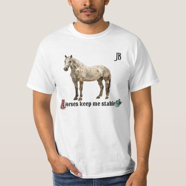 "Horses Keep Me Stable" Customisable Men's T-Shirt (Front)