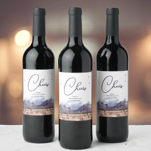 Horses Landscape Milestone Birthday Wine Labels