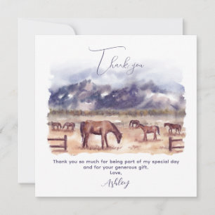 Horses Landscape Milestone Flat Thank You Card