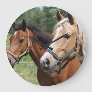 Horses Large Clock