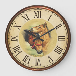 Horses Large Clock