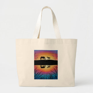horses large tote bag