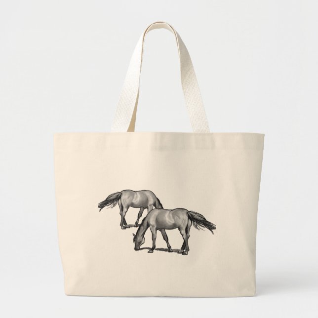 Horses Large Tote Bag (Front)