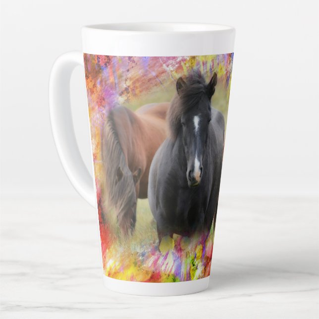 Horses Latte Mug (Left Angle)