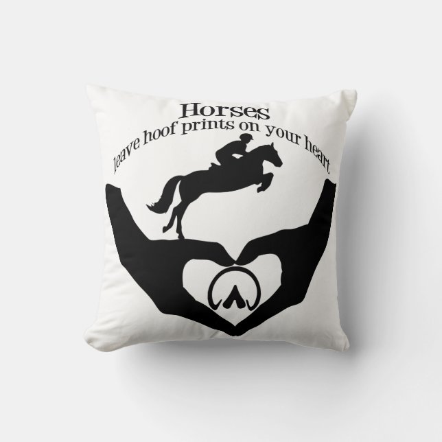 Horses Leave Hoof Prints on Your Heart Cushion (Front)