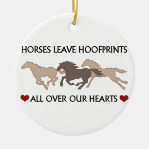Horses Leave Hoofprints Ceramic Tree Decoration