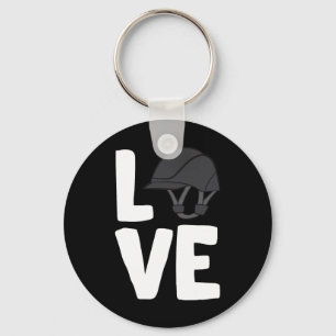 Horses Love Equestrian Helmet I Love Horseback Rid Key Ring
