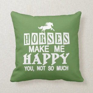 Horses Make Me Happy Cushion