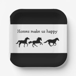 Horses Make us Happy Fun Quote Paper Plate