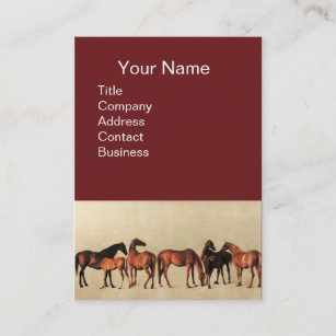 HORSES /MARES AND FOALS Brown Business Card
