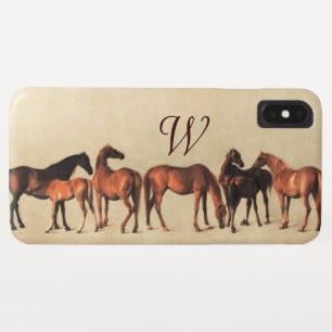 HORSES /MARES AND FOALS Monogram iPhone XS Max Case