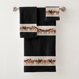 Horses Mares Foals Ranch Animals Bath Towels