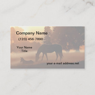 Horses Misty Sunrise Business Card