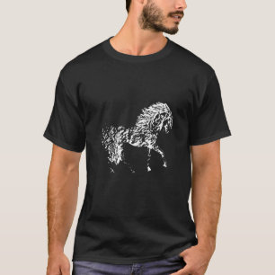 Horses Motif Horse Elegant Mane Animals colourful T-Shirt