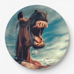 Horse's Mouth Teeth Neigh Wild Horse Animal Paper Plate