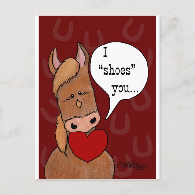Horse's Mouth Valentine-personalise Holiday Postcard (Front)