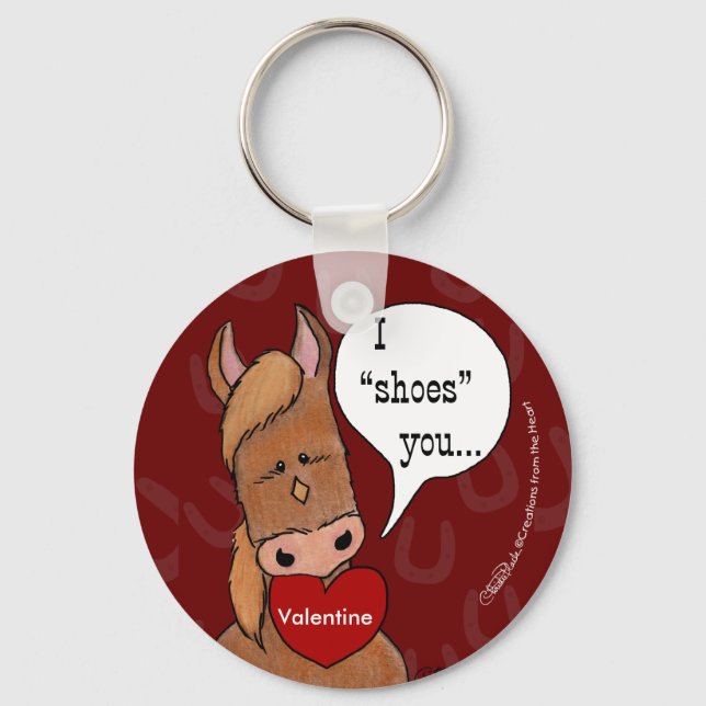 Horses Mouth Valentine personalise Key Ring (Front)