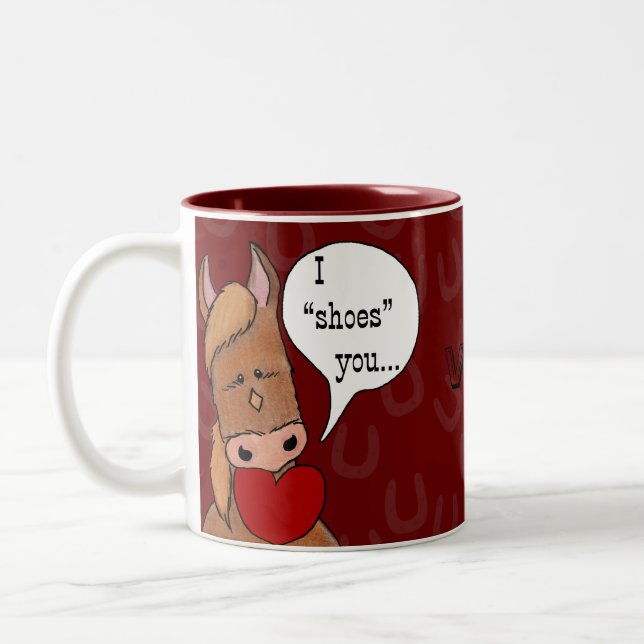 Horse's Mouth Valentine-personalise Two-Tone Coffee Mug (Left)
