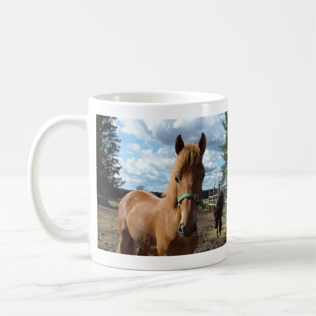 Horses mug - choose style & colour (Left)