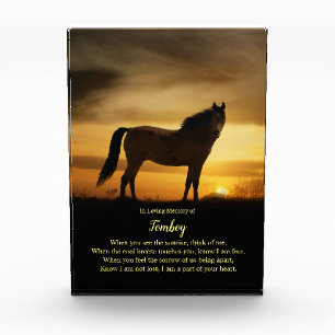 Horse's Name Custom Memorial Beautiful Poem Photo Block