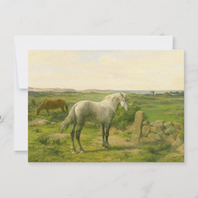 Horses Near the Seaside (by Rosa Bonheur) Card (Front)
