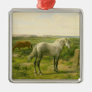 Horses Near the Seaside (by Rosa Bonheur) Metal Tree Decoration