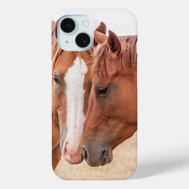 Horses nuzzling in a pasture Case-Mate iPhone case (Back)