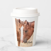 Horses nuzzling in a pasture