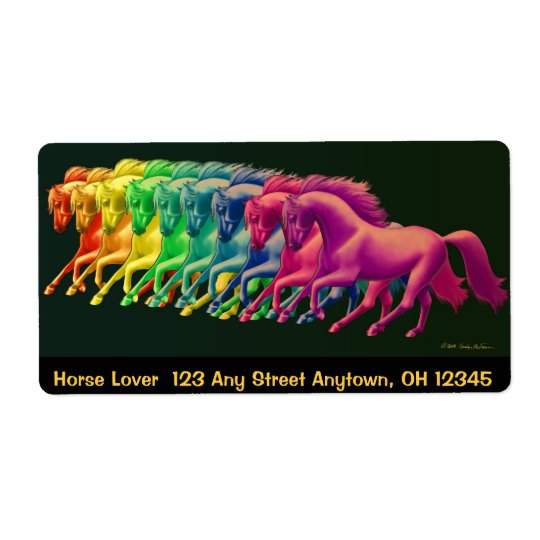 Horses of Different Colours Label Shipping Label