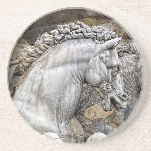 Horses of Neptune Statue Italy 1 Coaster (Front)