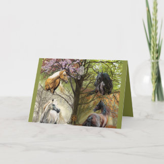 Horses of the Four Seasons Blank Note Card