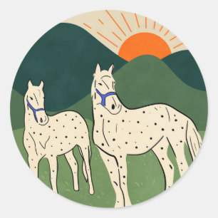 Horses of the Highland Classic Round Sticker