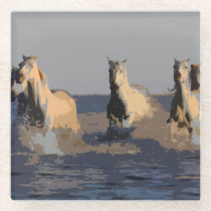 Horses of the Sea - Wild Horses Glass Coaster