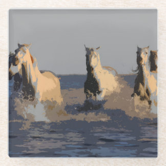 Horses of the Sea - Wild Horses Glass Coaster