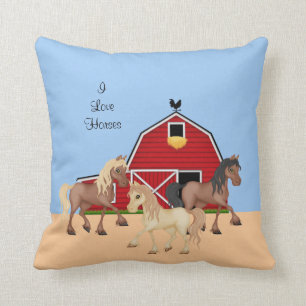 Horses on a Farm Cushion
