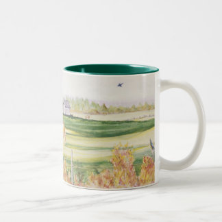 Horses on a Farm Two-Tone Coffee Mug
