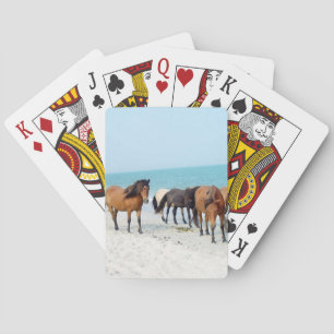 Horses on Assateague National Seashore Playing Cards