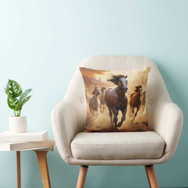 Horses on Desert Cushion (Chair)