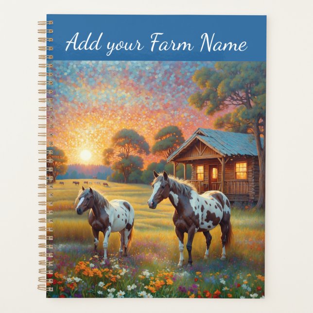Horses on Farm Wildflower Meadow Planner (Front)