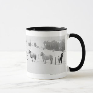 Horses on ranch mug